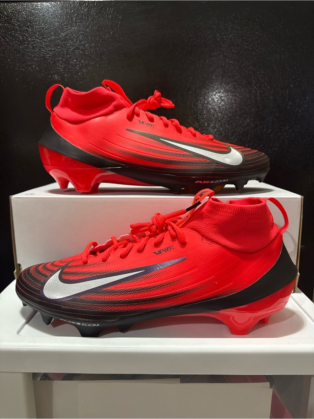 Nike Air Zoom Vapor PRO Men's Football Cleats Red Black Sz 13 HF9409-600 Crimson